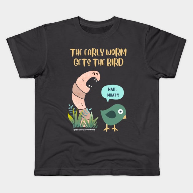 Worm Sneak Attack Kids T-Shirt by Suburban Worms 